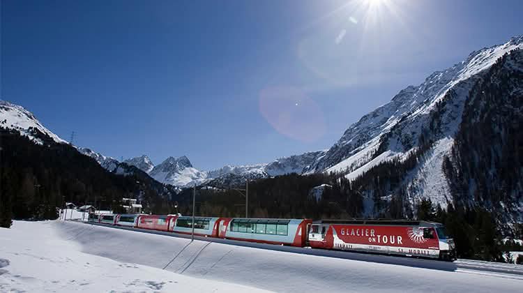 The Glacier Express St. Moritz is one of Switzerland’s most scenic trains